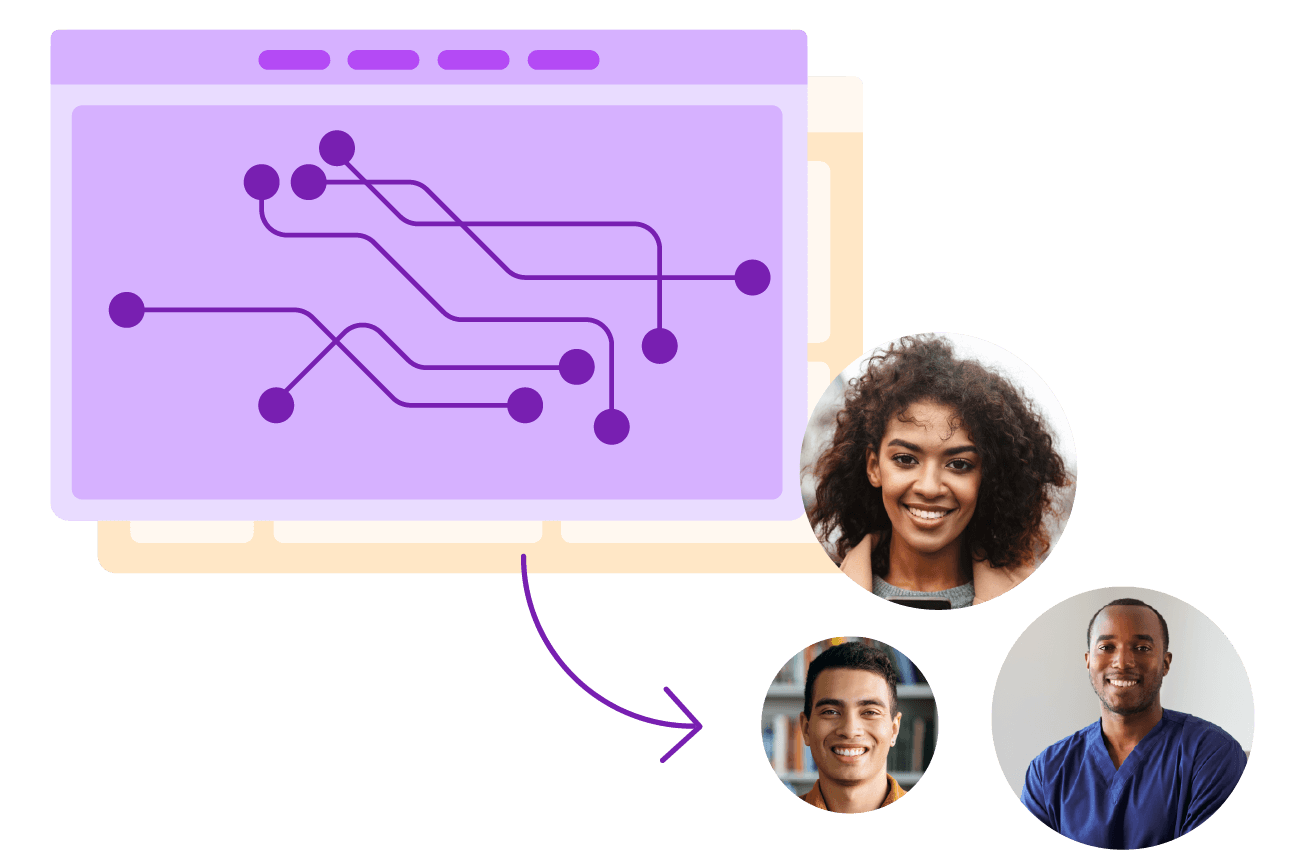 Illustration of AI leading to human connections