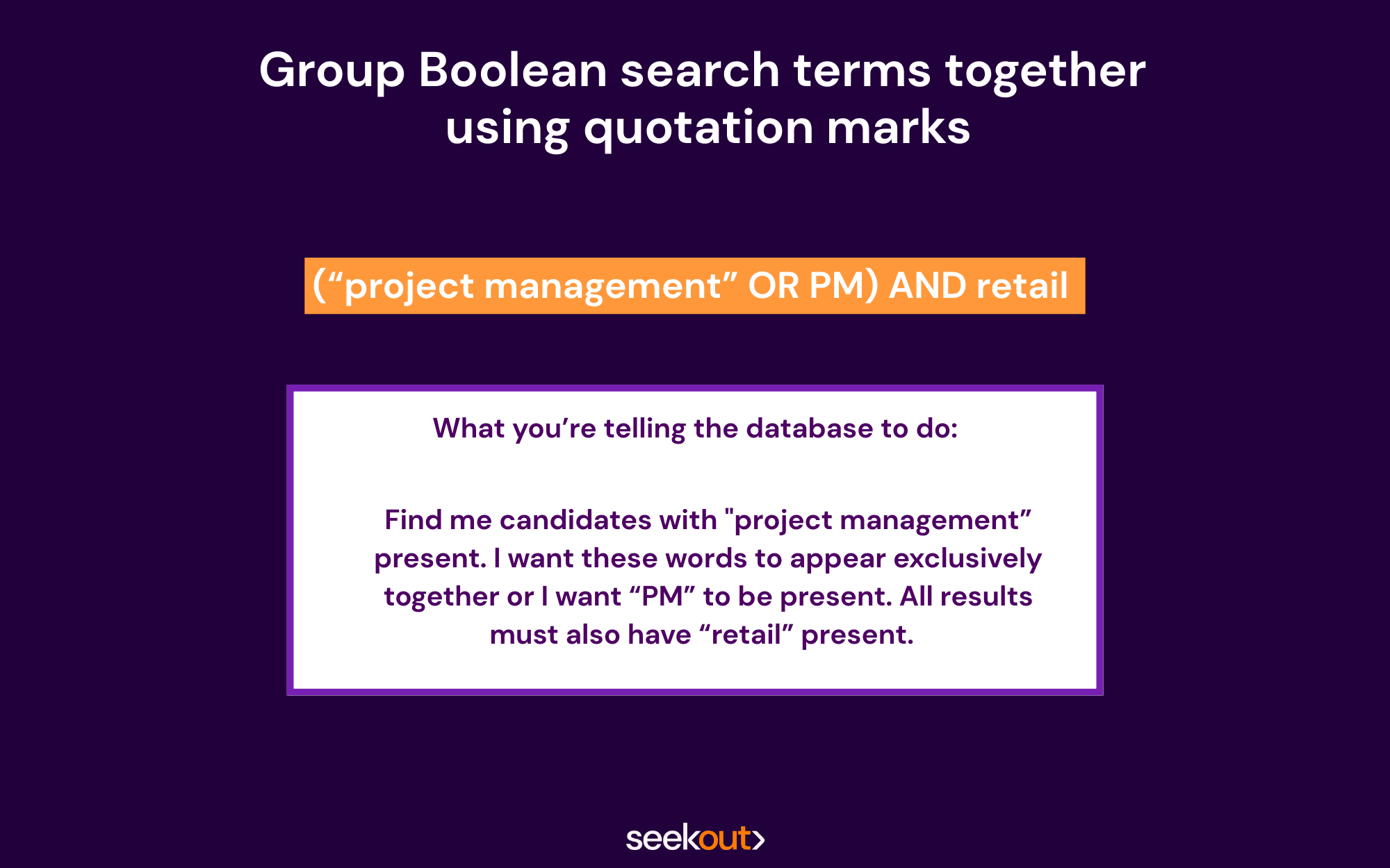 Boolean search example using quotation marks